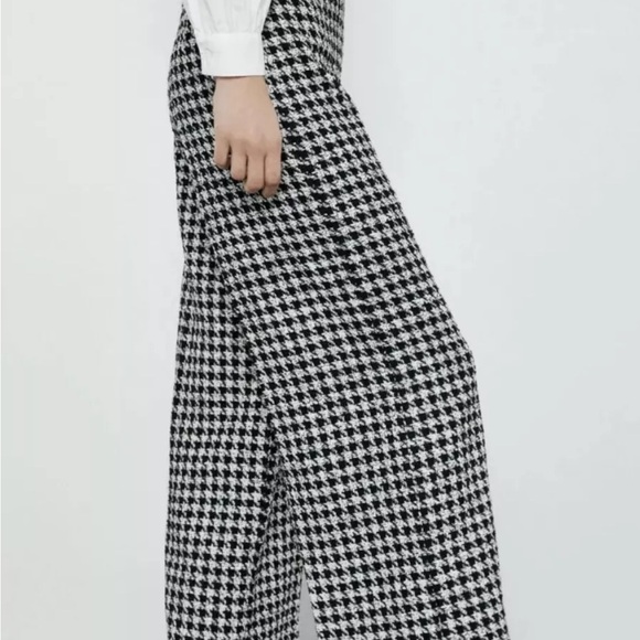 Zara Houndstooth Ankle/ Wide LegSweater Pants Size Small - Picture 5 of 15